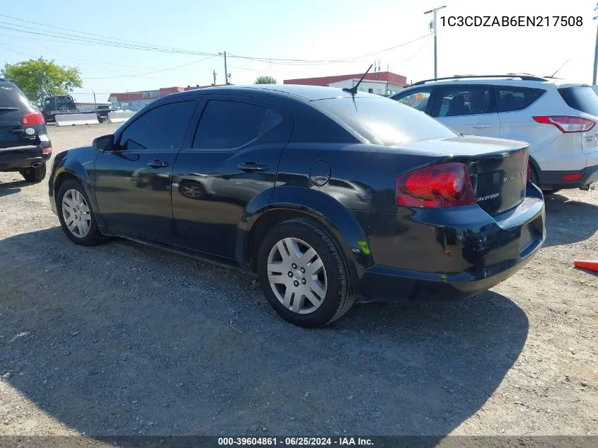 2014 Dodge Avenger Se VIN: 1C3CDZAB6EN217508 Lot: 39604861