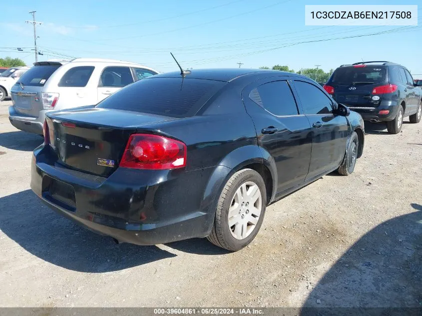 2014 Dodge Avenger Se VIN: 1C3CDZAB6EN217508 Lot: 39604861