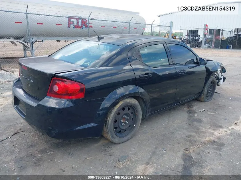 2014 Dodge Avenger Se VIN: 1C3CDZAB5EN154319 Lot: 39609221