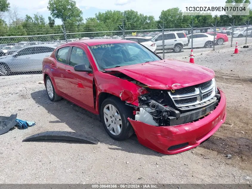 1C3CDZAB9EN170104 2014 Dodge Avenger Se