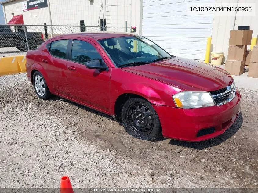 2014 Dodge Avenger Se VIN: 1C3CDZAB4EN168955 Lot: 39654784