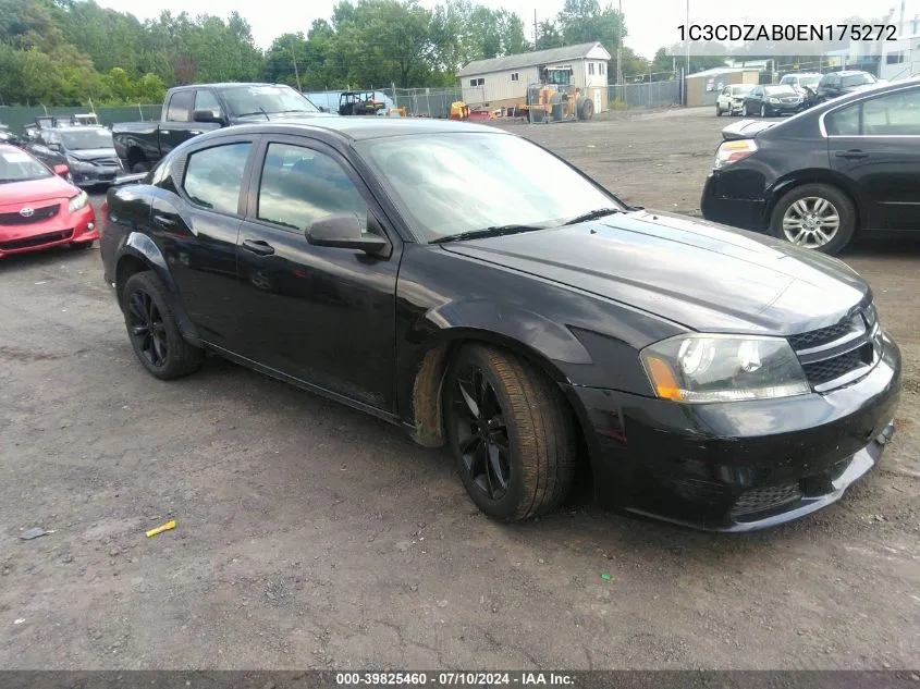 2014 Dodge Avenger Se VIN: 1C3CDZAB0EN175272 Lot: 39825460