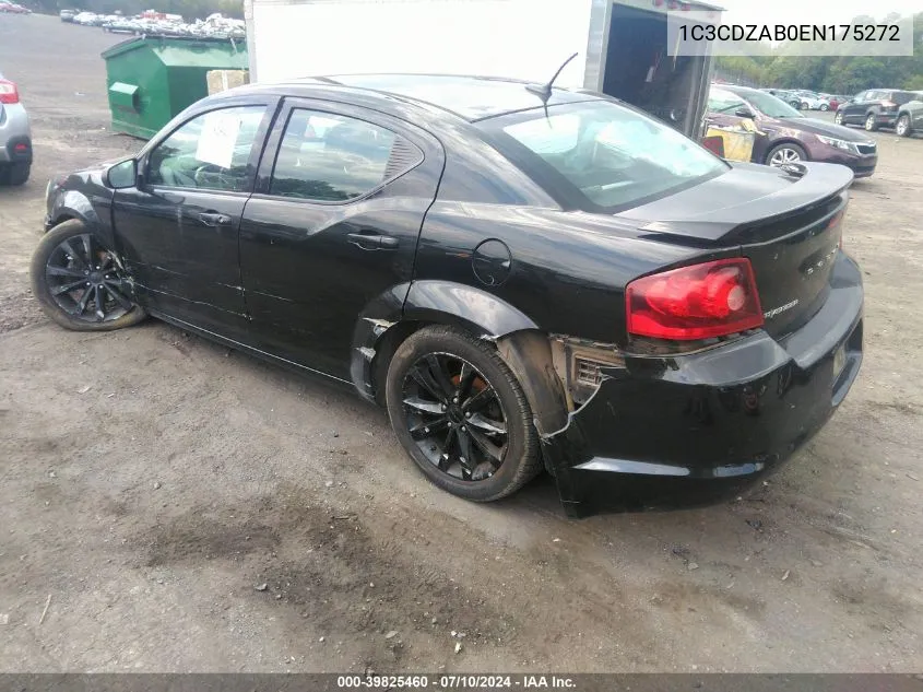 2014 Dodge Avenger Se VIN: 1C3CDZAB0EN175272 Lot: 39825460