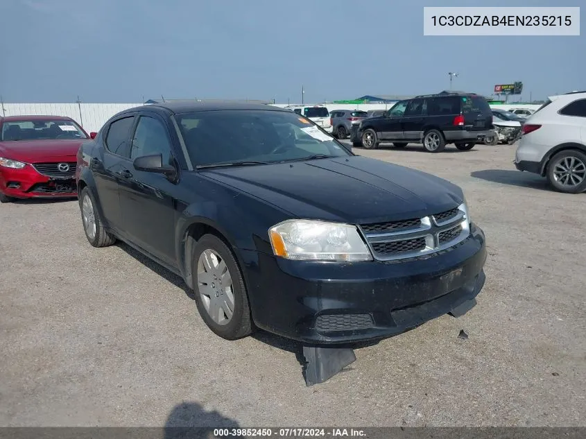 2014 Dodge Avenger Se VIN: 1C3CDZAB4EN235215 Lot: 39852450