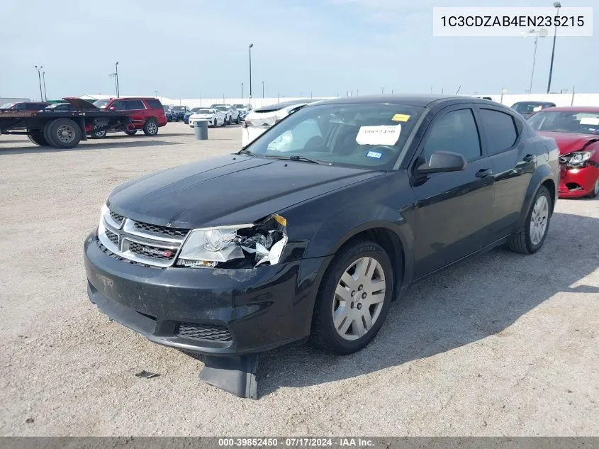 2014 Dodge Avenger Se VIN: 1C3CDZAB4EN235215 Lot: 39852450