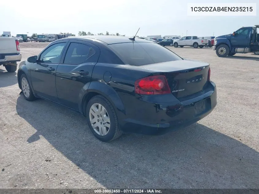 2014 Dodge Avenger Se VIN: 1C3CDZAB4EN235215 Lot: 39852450