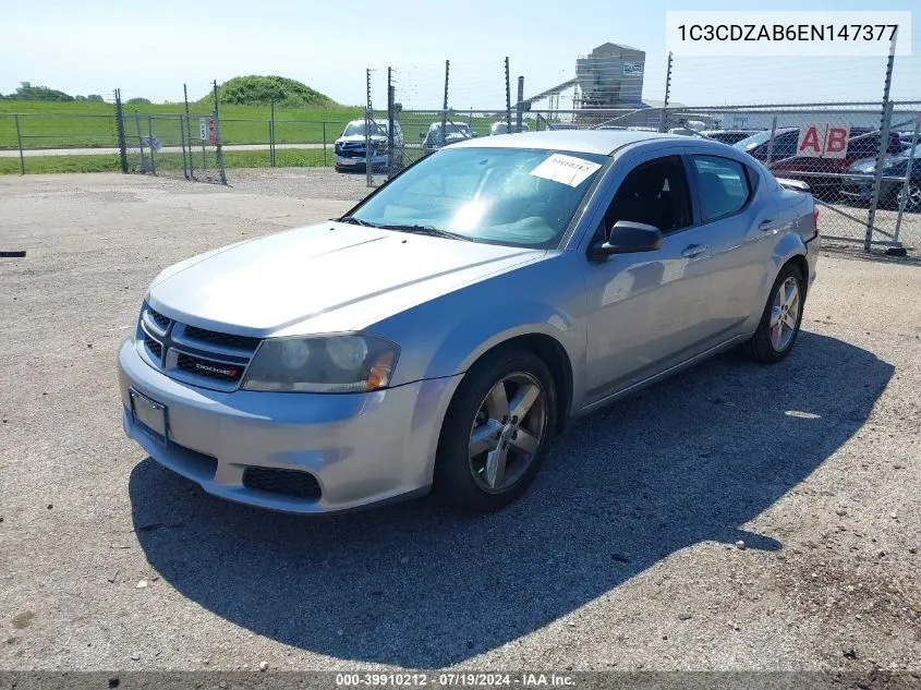 2014 Dodge Avenger Se VIN: 1C3CDZAB6EN147377 Lot: 39910212