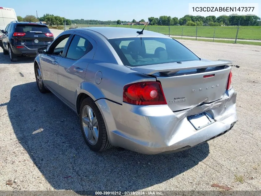 2014 Dodge Avenger Se VIN: 1C3CDZAB6EN147377 Lot: 39910212