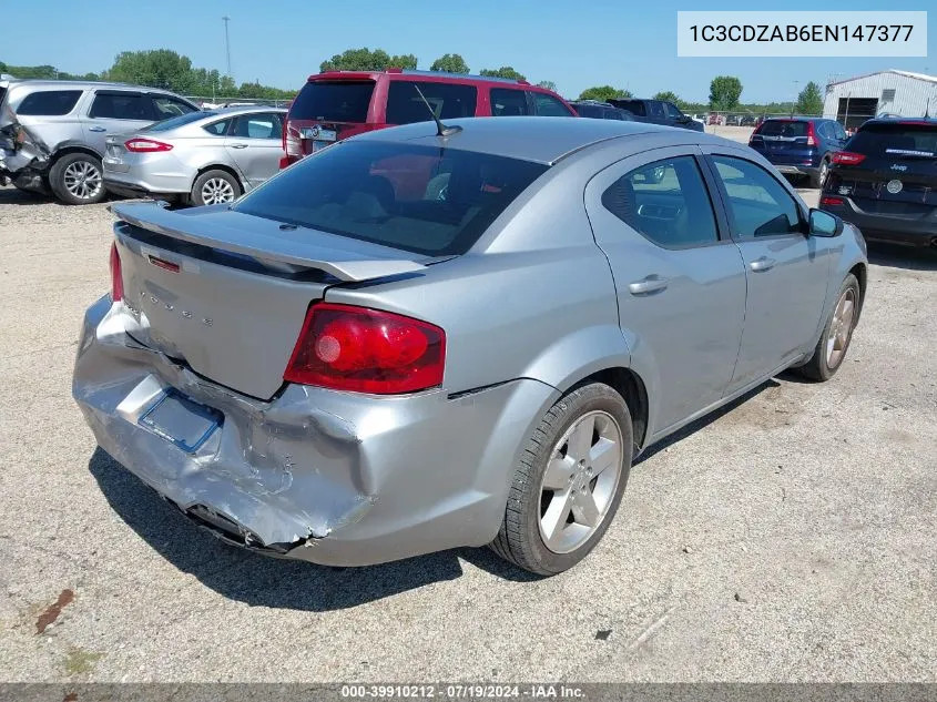 2014 Dodge Avenger Se VIN: 1C3CDZAB6EN147377 Lot: 39910212