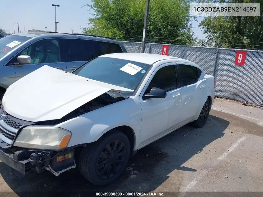 2014 Dodge Avenger Se VIN: 1C3CDZAB9EN214697 Lot: 39988390