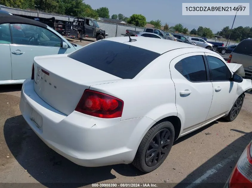 2014 Dodge Avenger Se VIN: 1C3CDZAB9EN214697 Lot: 39988390