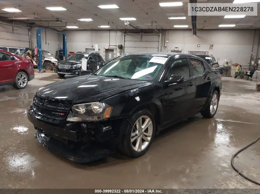 2014 Dodge Avenger Se VIN: 1C3CDZAB4EN228278 Lot: 39992322