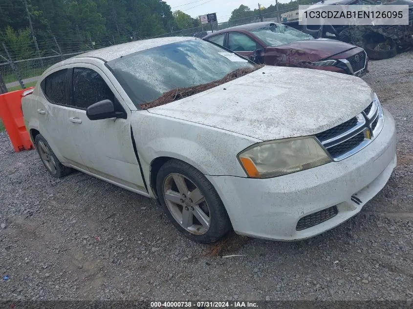 2014 Dodge Avenger Se VIN: 1C3CDZAB1EN126095 Lot: 40000738