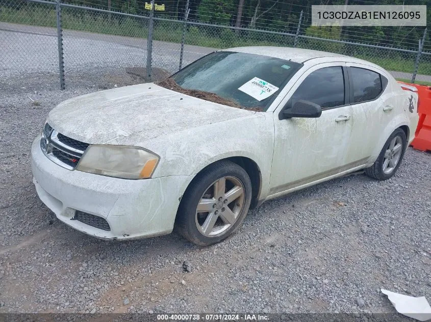 2014 Dodge Avenger Se VIN: 1C3CDZAB1EN126095 Lot: 40000738