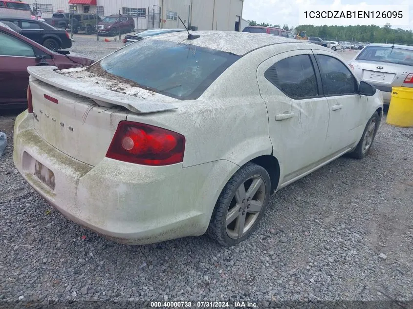 2014 Dodge Avenger Se VIN: 1C3CDZAB1EN126095 Lot: 40000738