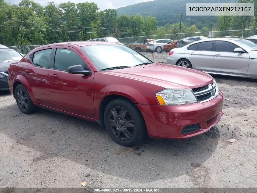 2014 Dodge Avenger Se VIN: 1C3CDZABXEN217107 Lot: 40000921