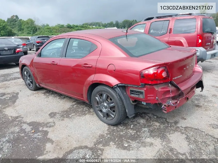 2014 Dodge Avenger Se VIN: 1C3CDZABXEN217107 Lot: 40000921