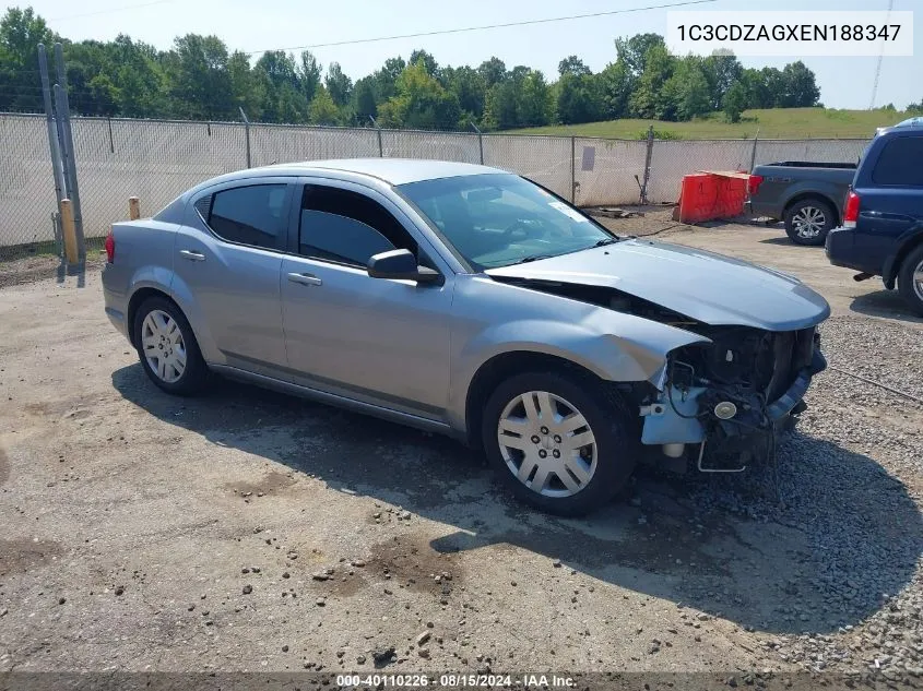 2014 Dodge Avenger Se VIN: 1C3CDZAGXEN188347 Lot: 40110226