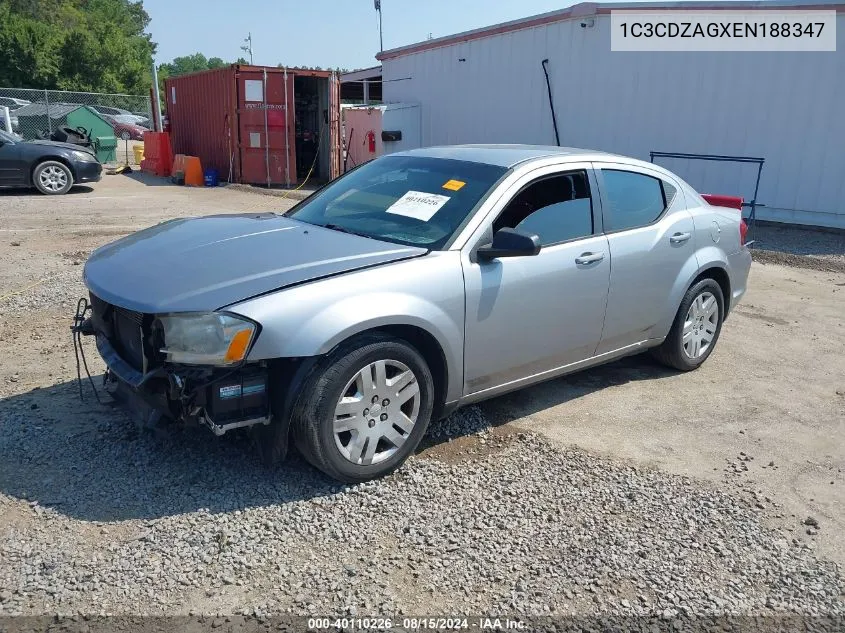 2014 Dodge Avenger Se VIN: 1C3CDZAGXEN188347 Lot: 40110226