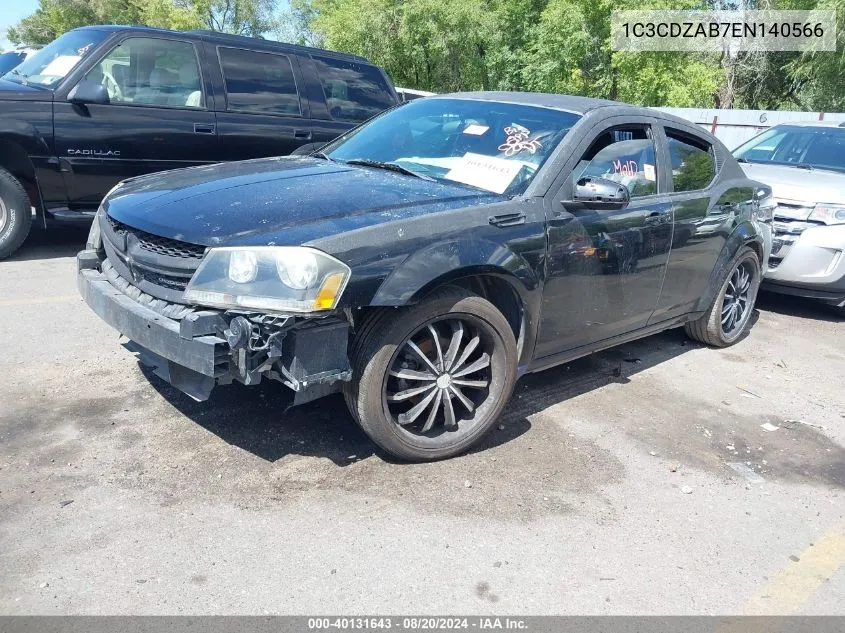 2014 Dodge Avenger Se VIN: 1C3CDZAB7EN140566 Lot: 40131643