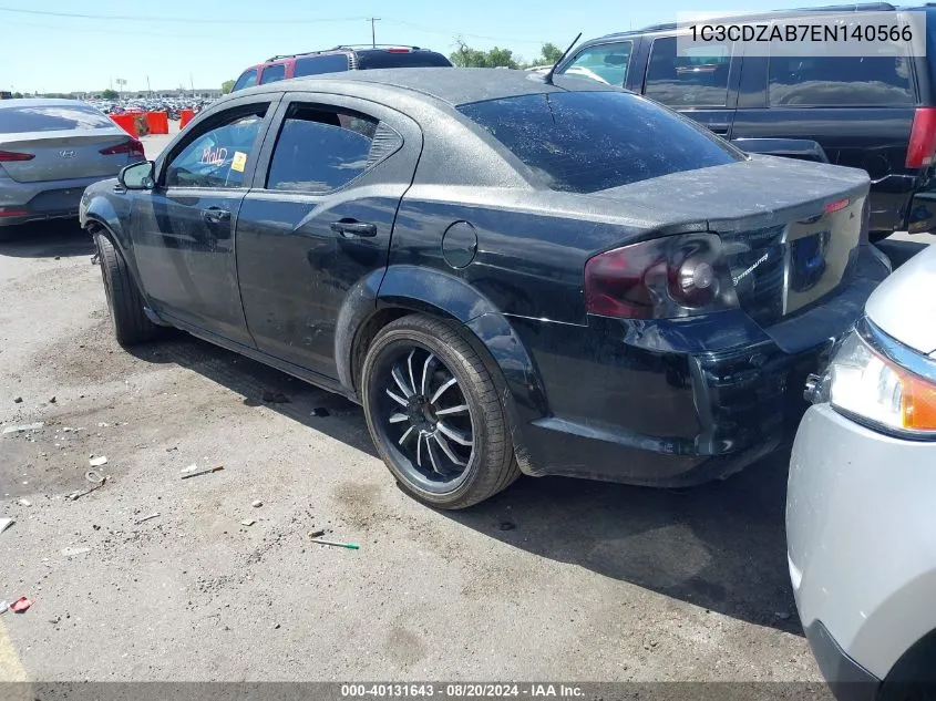 2014 Dodge Avenger Se VIN: 1C3CDZAB7EN140566 Lot: 40131643