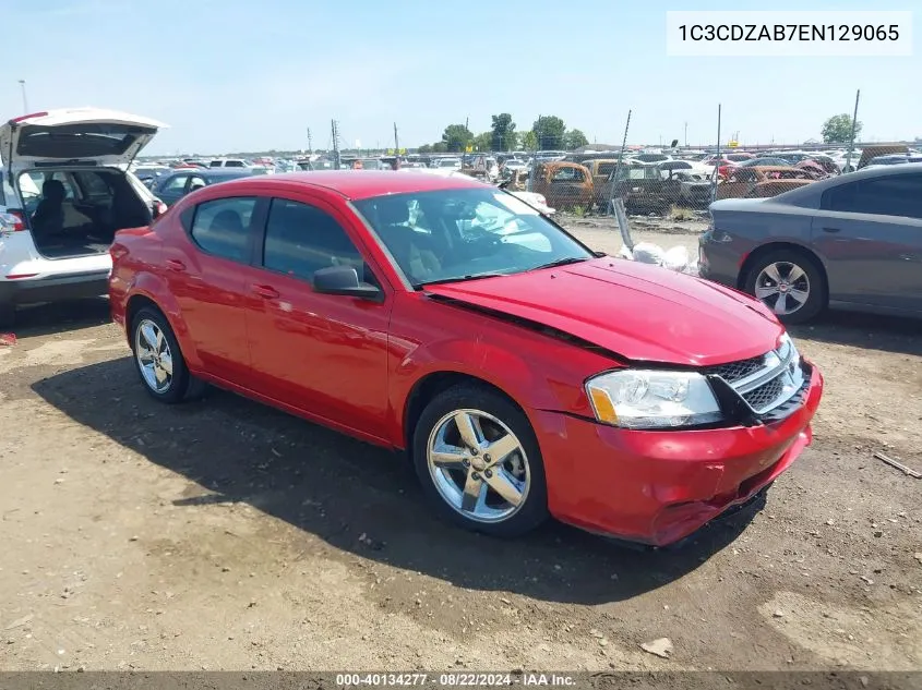 2014 Dodge Avenger Se VIN: 1C3CDZAB7EN129065 Lot: 40134277