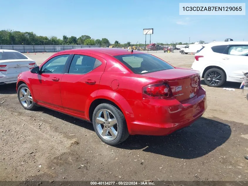 2014 Dodge Avenger Se VIN: 1C3CDZAB7EN129065 Lot: 40134277