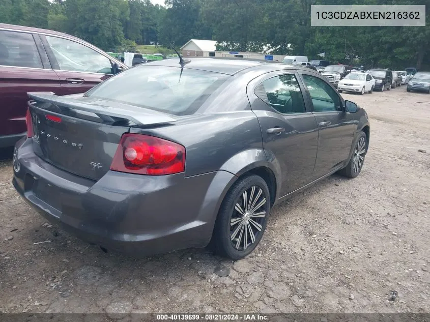 1C3CDZABXEN216362 2014 Dodge Avenger Se