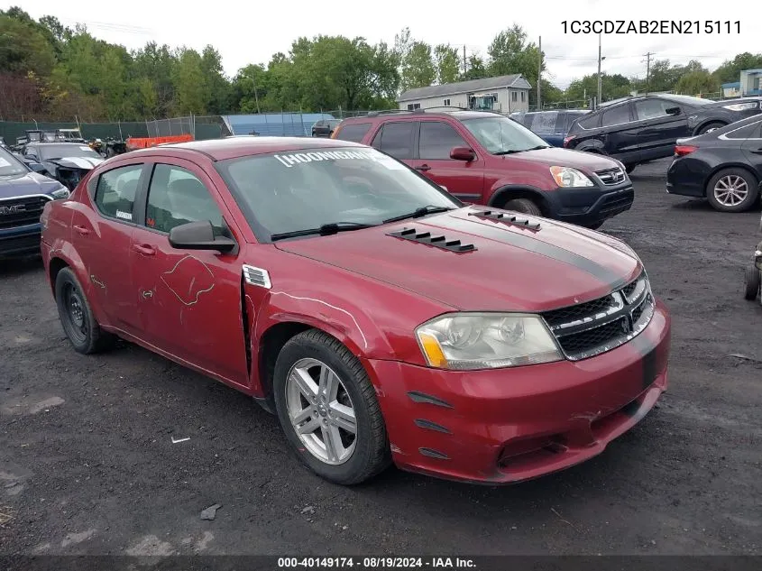 2014 Dodge Avenger Se VIN: 1C3CDZAB2EN215111 Lot: 40149174