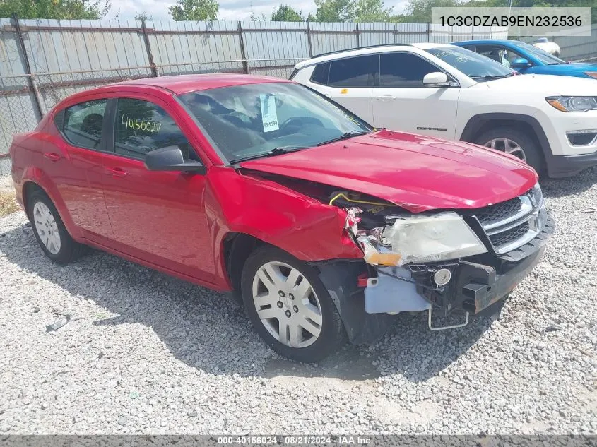 2014 Dodge Avenger Se VIN: 1C3CDZAB9EN232536 Lot: 40156024