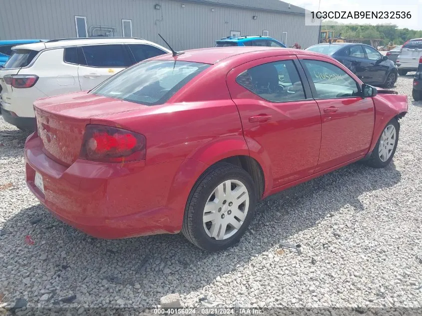 2014 Dodge Avenger Se VIN: 1C3CDZAB9EN232536 Lot: 40156024