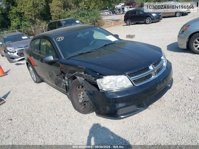 2014 Dodge Avenger Se VIN: 1C3CDZAB1EN196566 Lot: 40205983