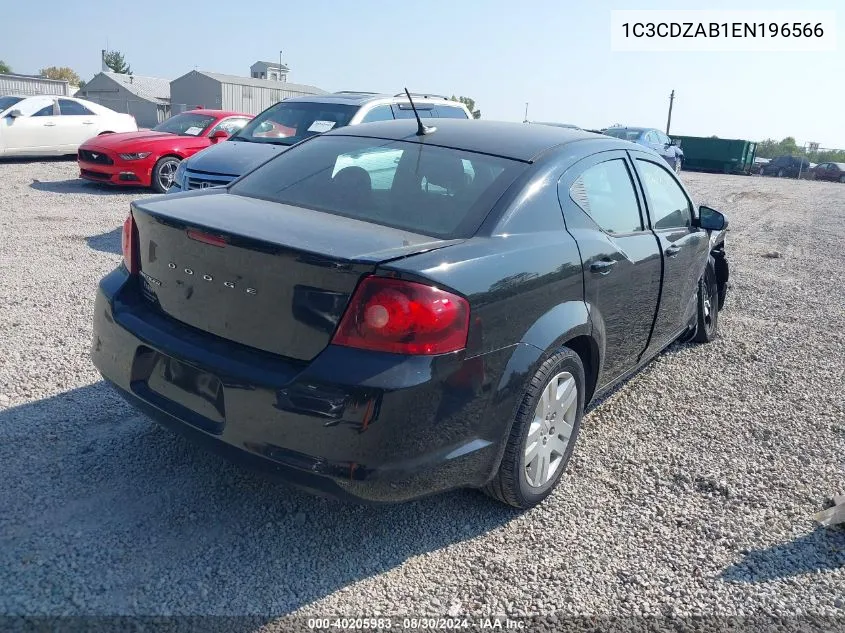 2014 Dodge Avenger Se VIN: 1C3CDZAB1EN196566 Lot: 40205983