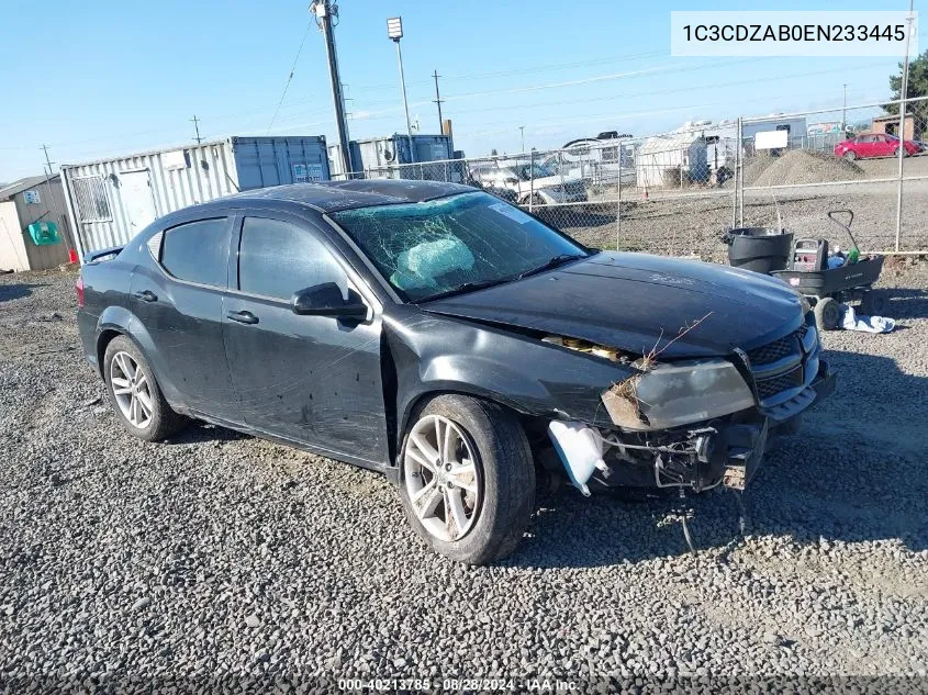 2014 Dodge Avenger Se VIN: 1C3CDZAB0EN233445 Lot: 40213785