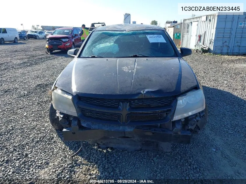 2014 Dodge Avenger Se VIN: 1C3CDZAB0EN233445 Lot: 40213785