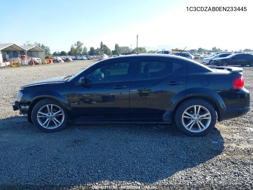 2014 Dodge Avenger Se VIN: 1C3CDZAB0EN233445 Lot: 40213785