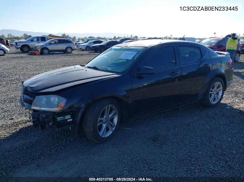 2014 Dodge Avenger Se VIN: 1C3CDZAB0EN233445 Lot: 40213785