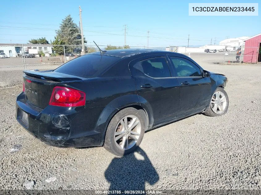 2014 Dodge Avenger Se VIN: 1C3CDZAB0EN233445 Lot: 40213785