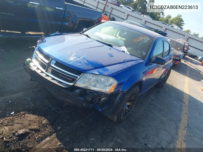 2014 Dodge Avenger Se VIN: 1C3CDZAB0EN223613 Lot: 40221711