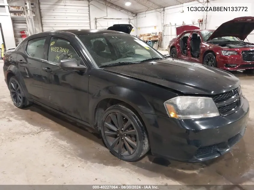 2014 Dodge Avenger Se VIN: 1C3CDZAB8EN133772 Lot: 40227064