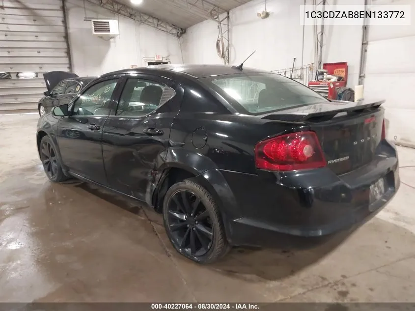 2014 Dodge Avenger Se VIN: 1C3CDZAB8EN133772 Lot: 40227064