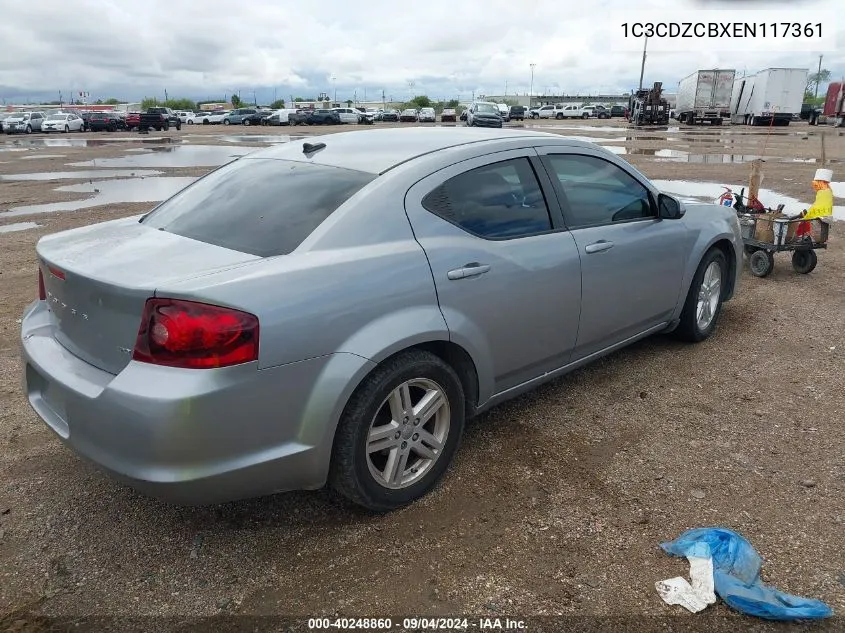 2014 Dodge Avenger Sxt VIN: 1C3CDZCBXEN117361 Lot: 40248860