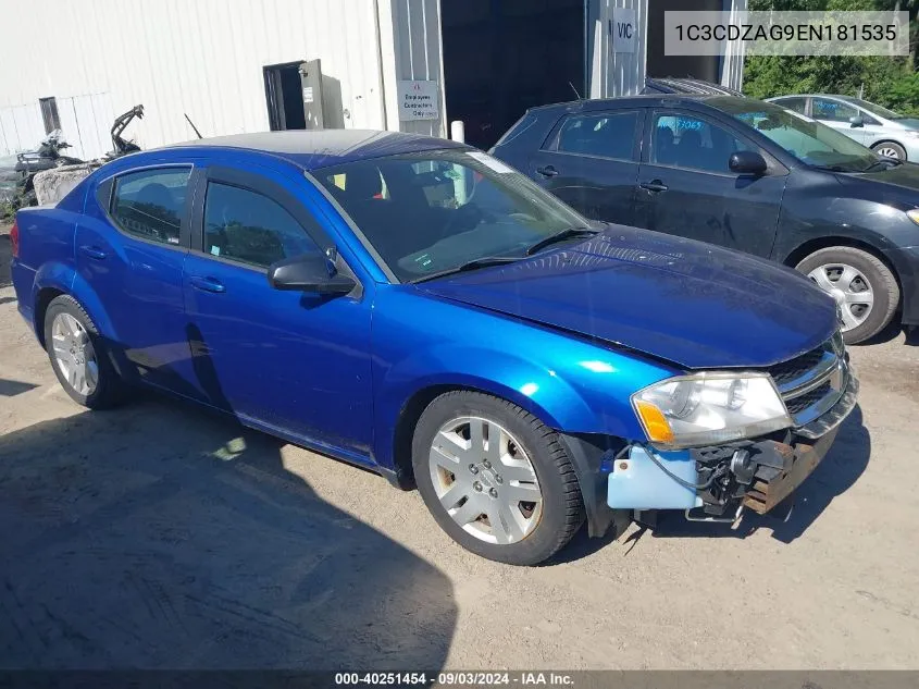 2014 Dodge Avenger Se VIN: 1C3CDZAG9EN181535 Lot: 40251454