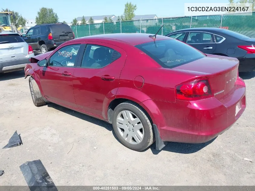 1C3CDZAG3EN224167 2014 Dodge Avenger Se