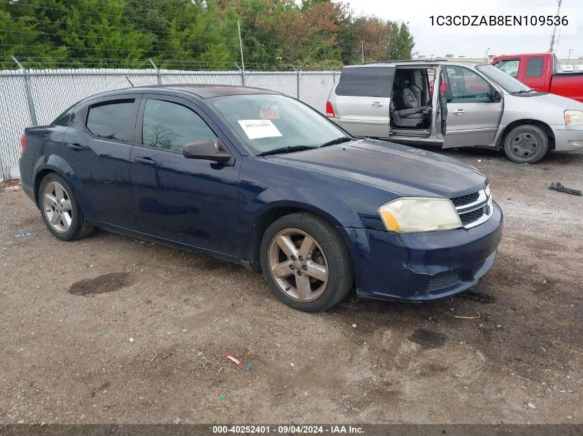 2014 Dodge Avenger Se VIN: 1C3CDZAB8EN109536 Lot: 40252401