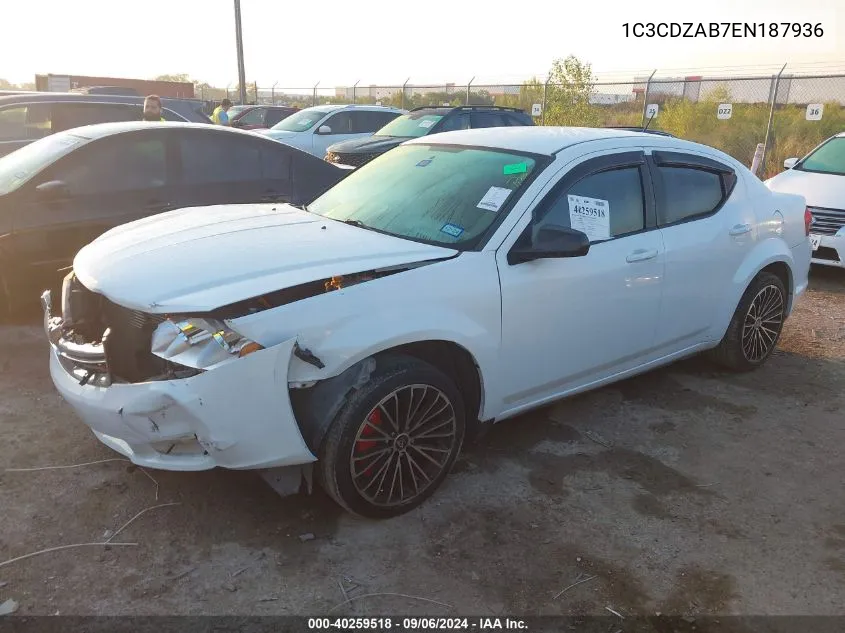 2014 Dodge Avenger Se VIN: 1C3CDZAB7EN187936 Lot: 40259518