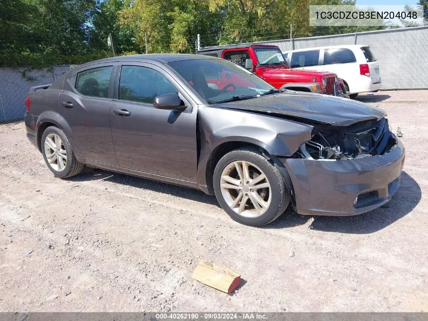 2014 Dodge Avenger Sxt VIN: 1C3CDZCB3EN204048 Lot: 40262190