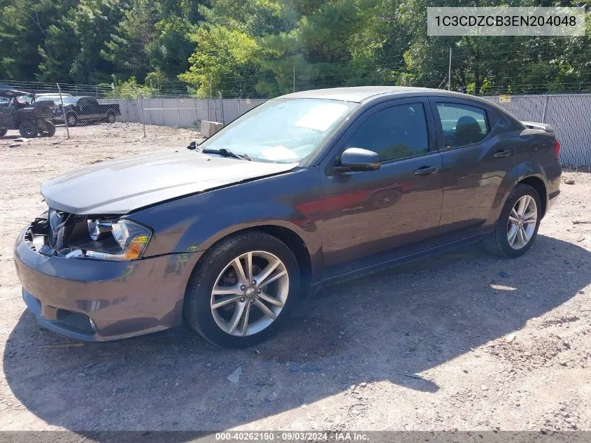 2014 Dodge Avenger Sxt VIN: 1C3CDZCB3EN204048 Lot: 40262190