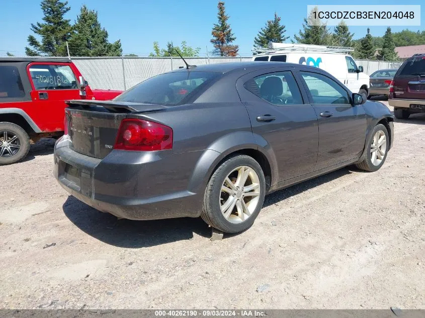 2014 Dodge Avenger Sxt VIN: 1C3CDZCB3EN204048 Lot: 40262190