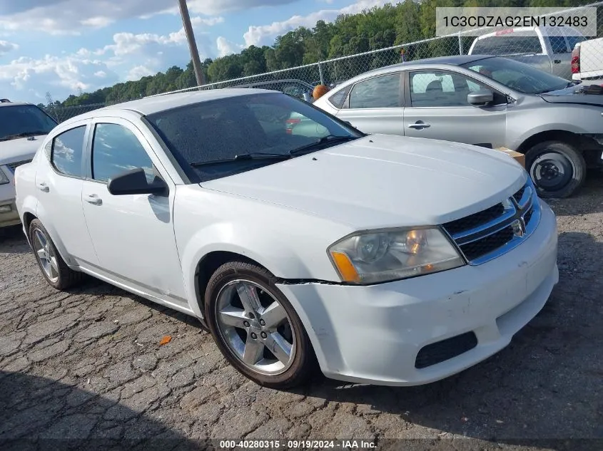 2014 Dodge Avenger Se VIN: 1C3CDZAG2EN132483 Lot: 40280315